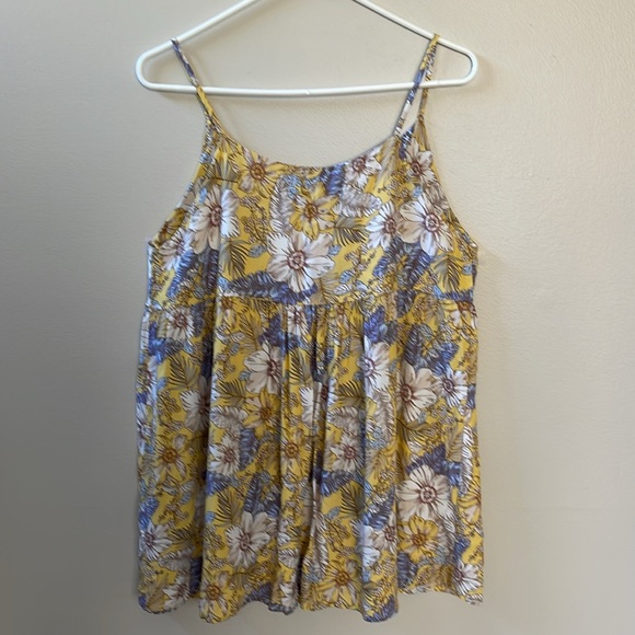 E-Luna, Womens Geri Tank Spaghetti Strap Sleeveless Daisy Floral Top Sz M - Picture 6 of 8
